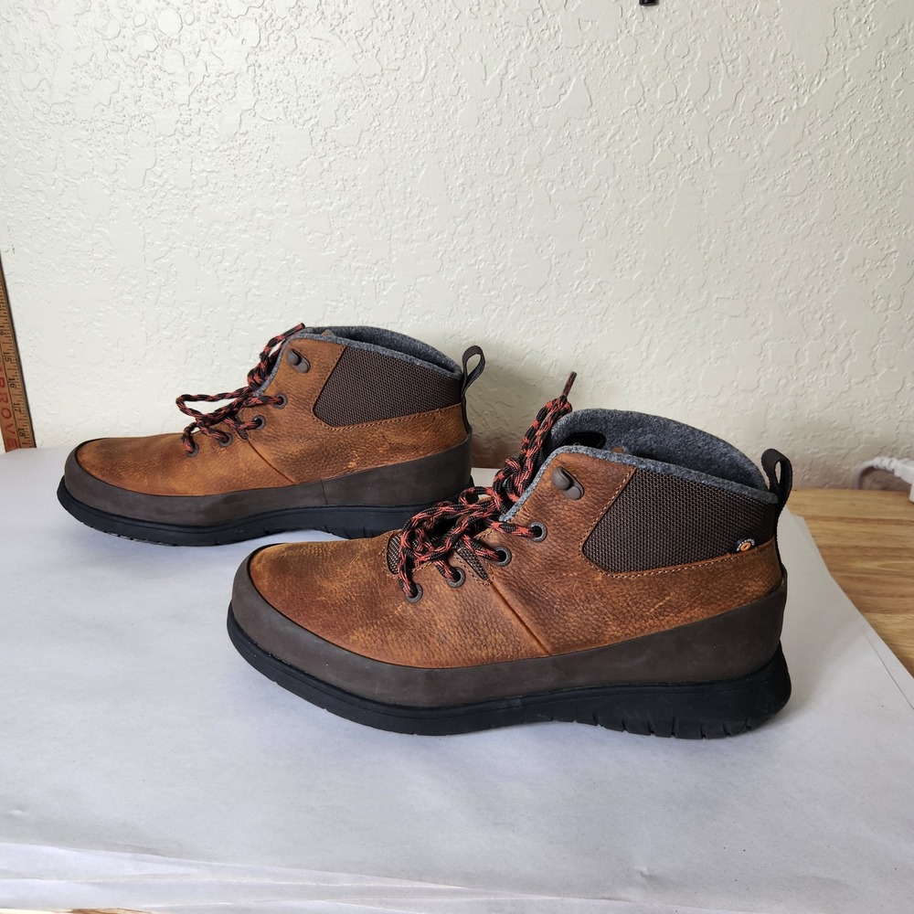 Bogs Freedom Mid Mens 11.5 Brown Leather Waterproof Winter Boots 72470-231